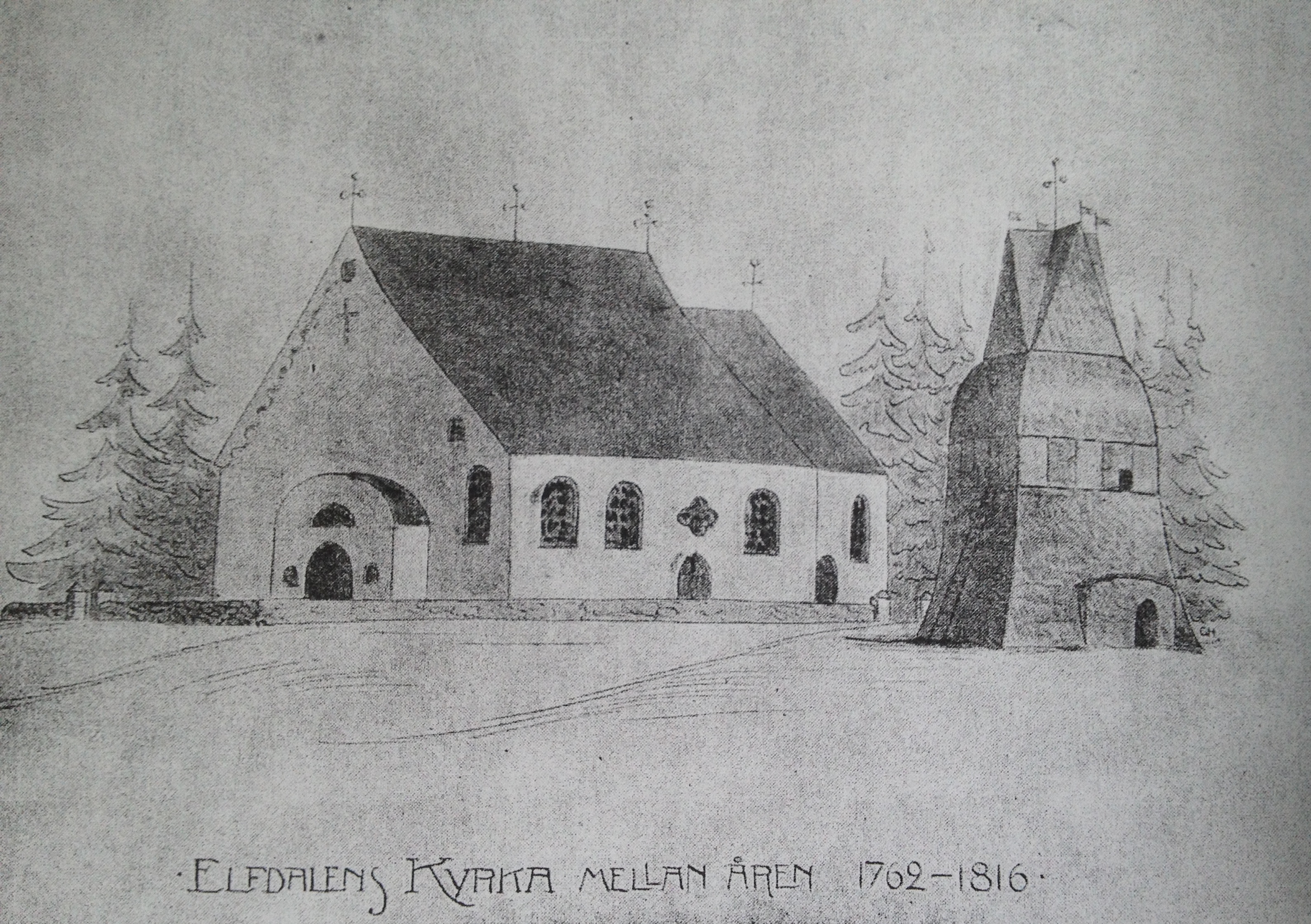 Tillbyggnaderna 1687-88 bestod huvudsakligen av tillbyggnad i öster för koret. I samband med tillbyggnaden skänkte Karl XI det altarskåp som idag finns i Evertsberg. 1762 flyttades den södra väggen av den ursprungliga kyrkan ut. (I samband med detta fick taket en egendomlig "brytning".) Bild och uppgifter är hämtade från C.W Söderström