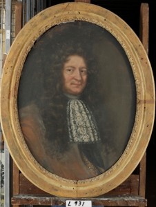 Porträtt föreställande Lars Larsson Eld, adlad som friherre Eldstierna, född 1623 på Borg i Borgs sn, Östergötland, landshövding i Östergötland 1693, död 1701 i Linköping och begraven i Borgs kyrka