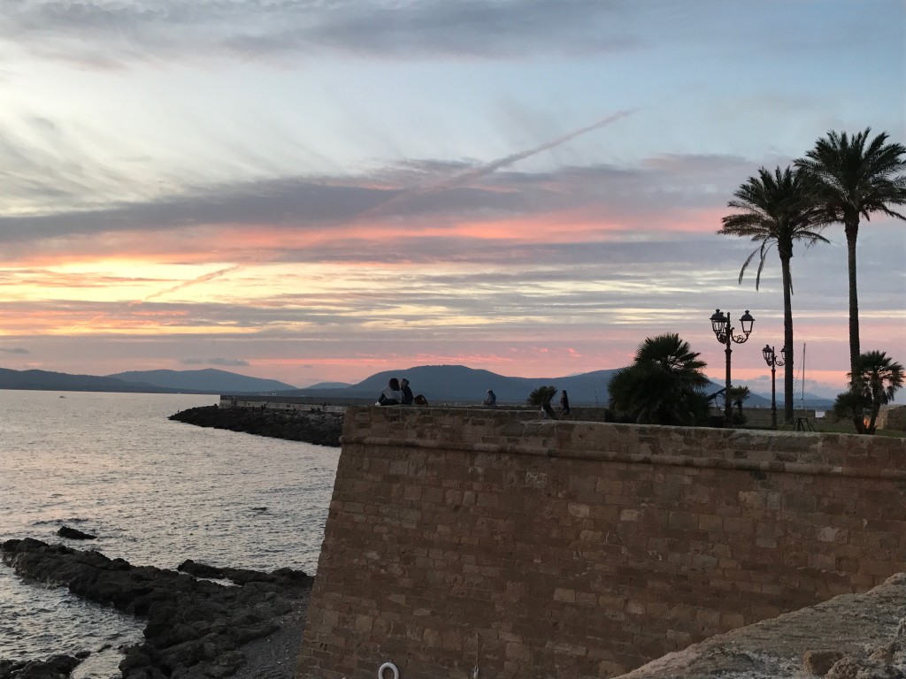 Solnedgång från murarna i Alghero