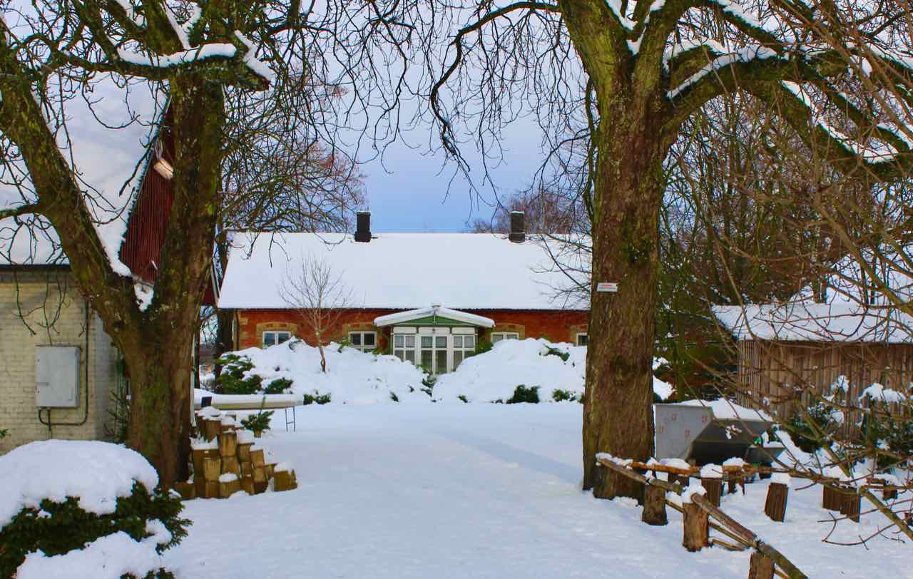 Billesholm cykelaffär snö vinter